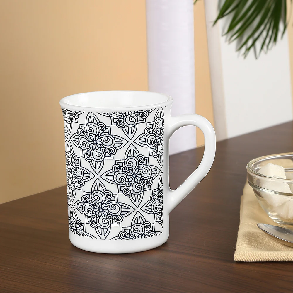 Larah by Borosil Kuba Blue Mug Set, 350ml x 2