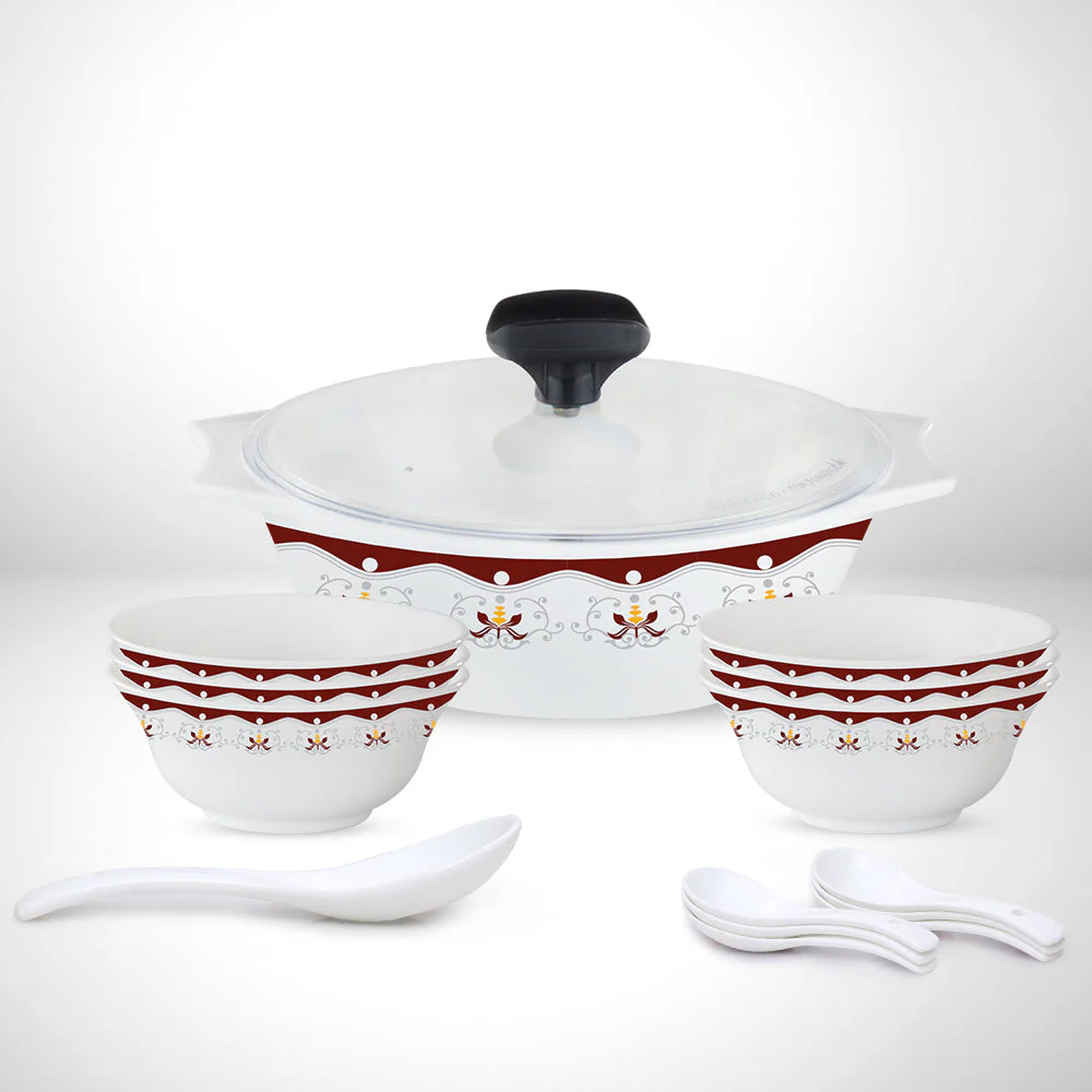 Larah by Borosil Royal Brown Soup Set