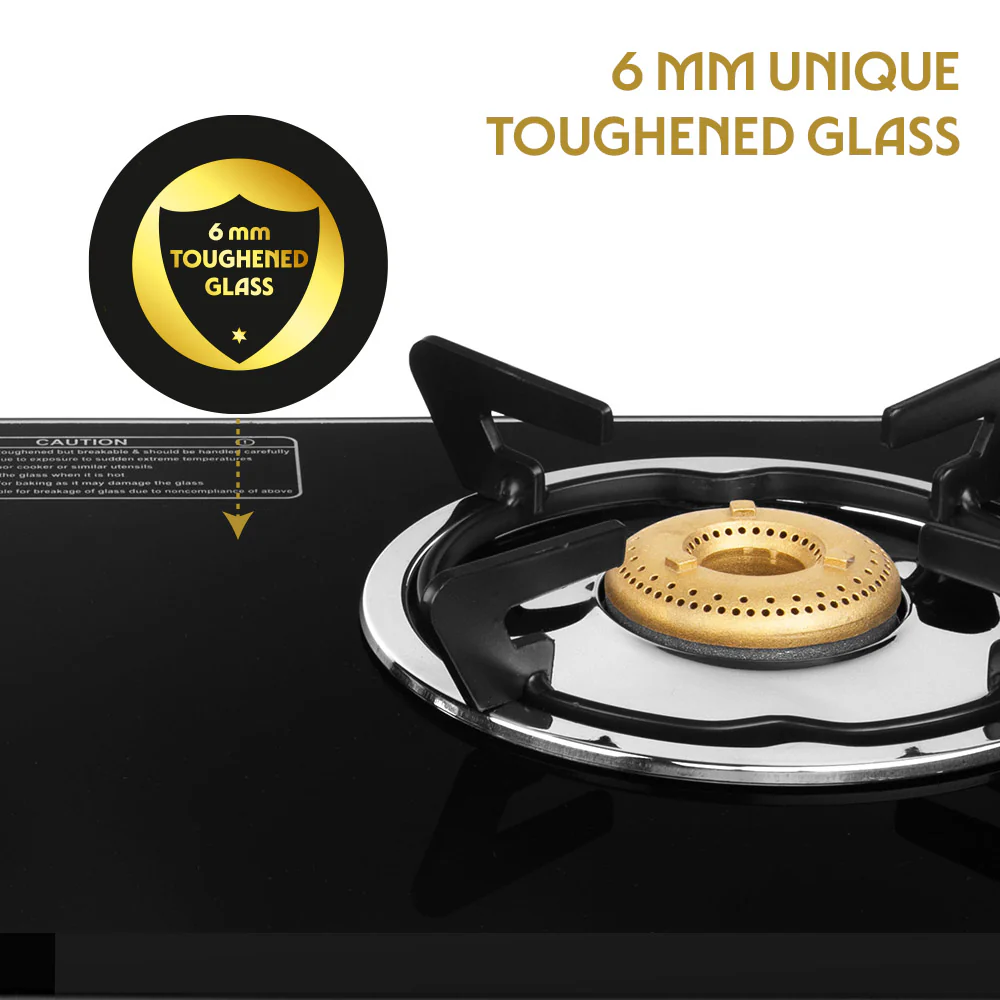 Borosil Blaze Glass-top Gas stove, 2 Burners