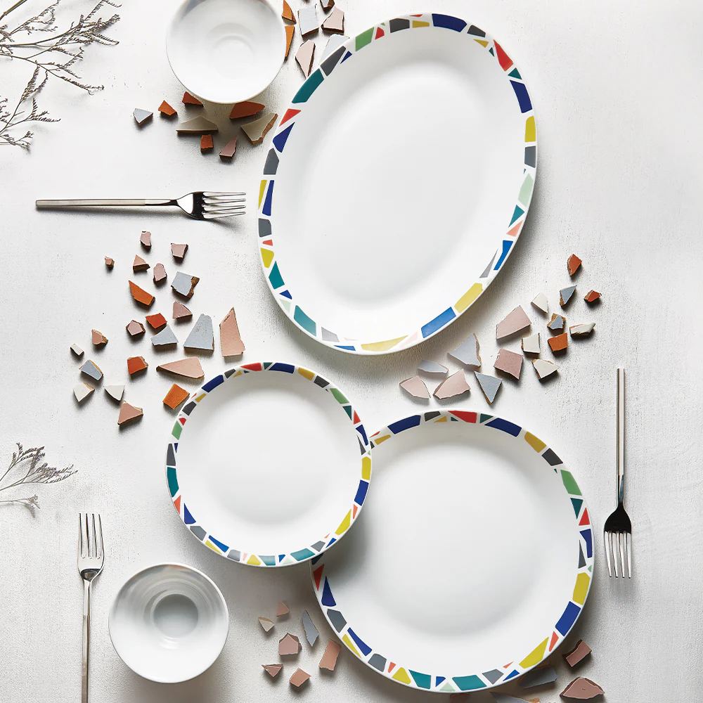 Larah by Borosil Garnet Dinner Set, 33 pc