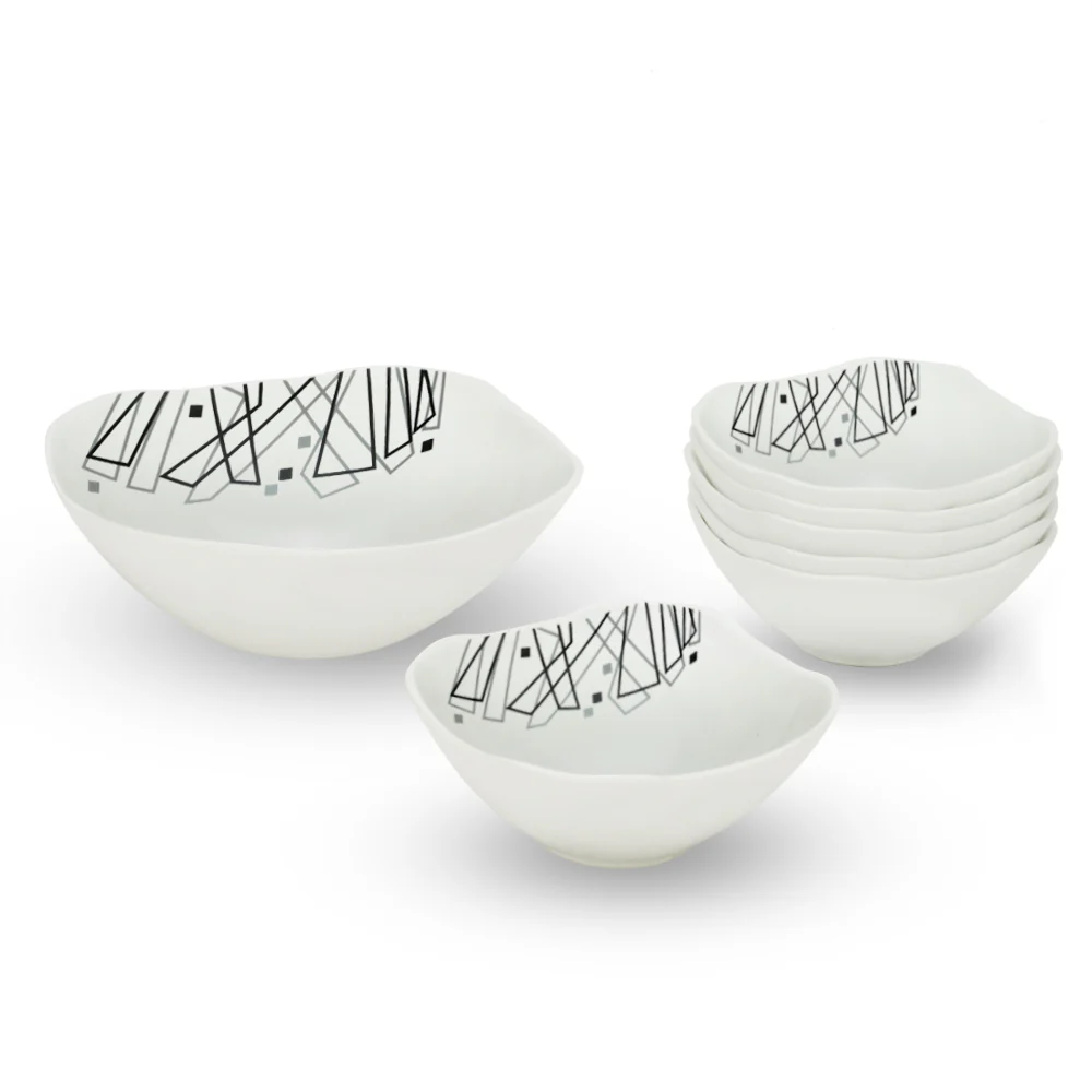 Larah by Borosil Carnival Pudding Set, 7 pc (Square)