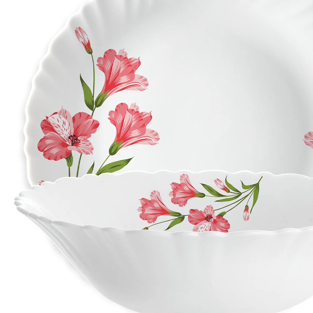 Larah by Borosil, Marina Peach Dinner Set, 6 pc