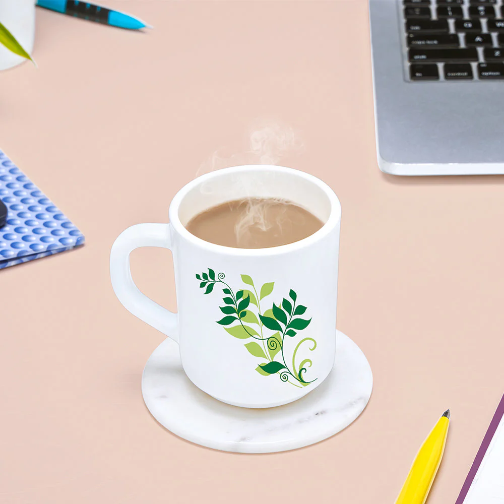 Larah by Borosil Fern Mug Set, 240ml x 2