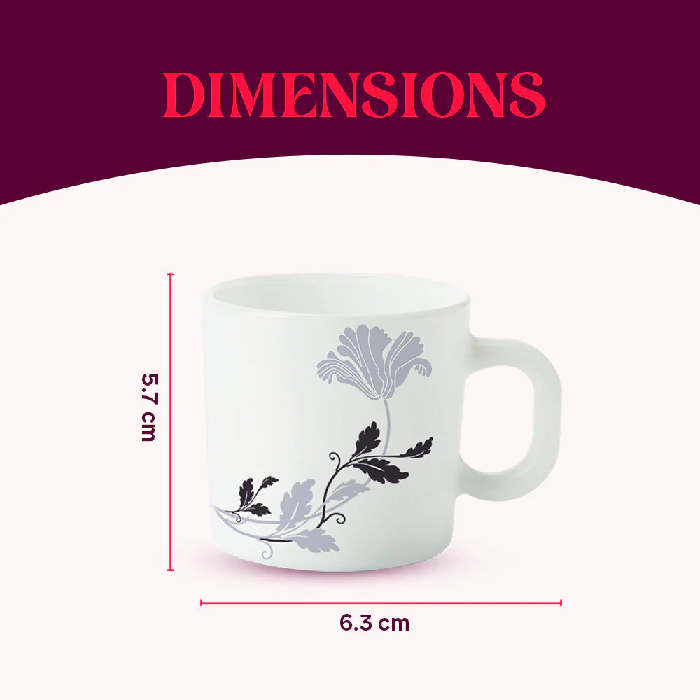 Larah by Borosil Millenia Mug Set, 240ml x 2