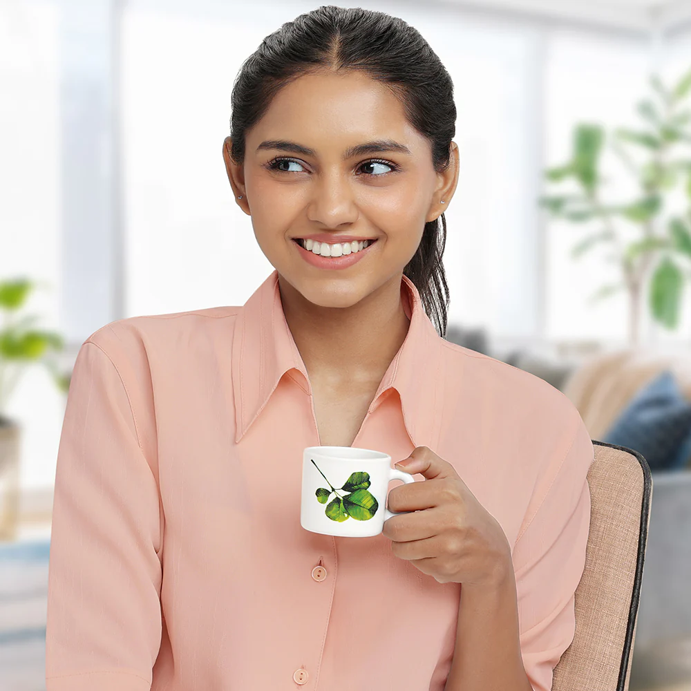 Larah by Borosil Oval Mug Set, 100ml x 6