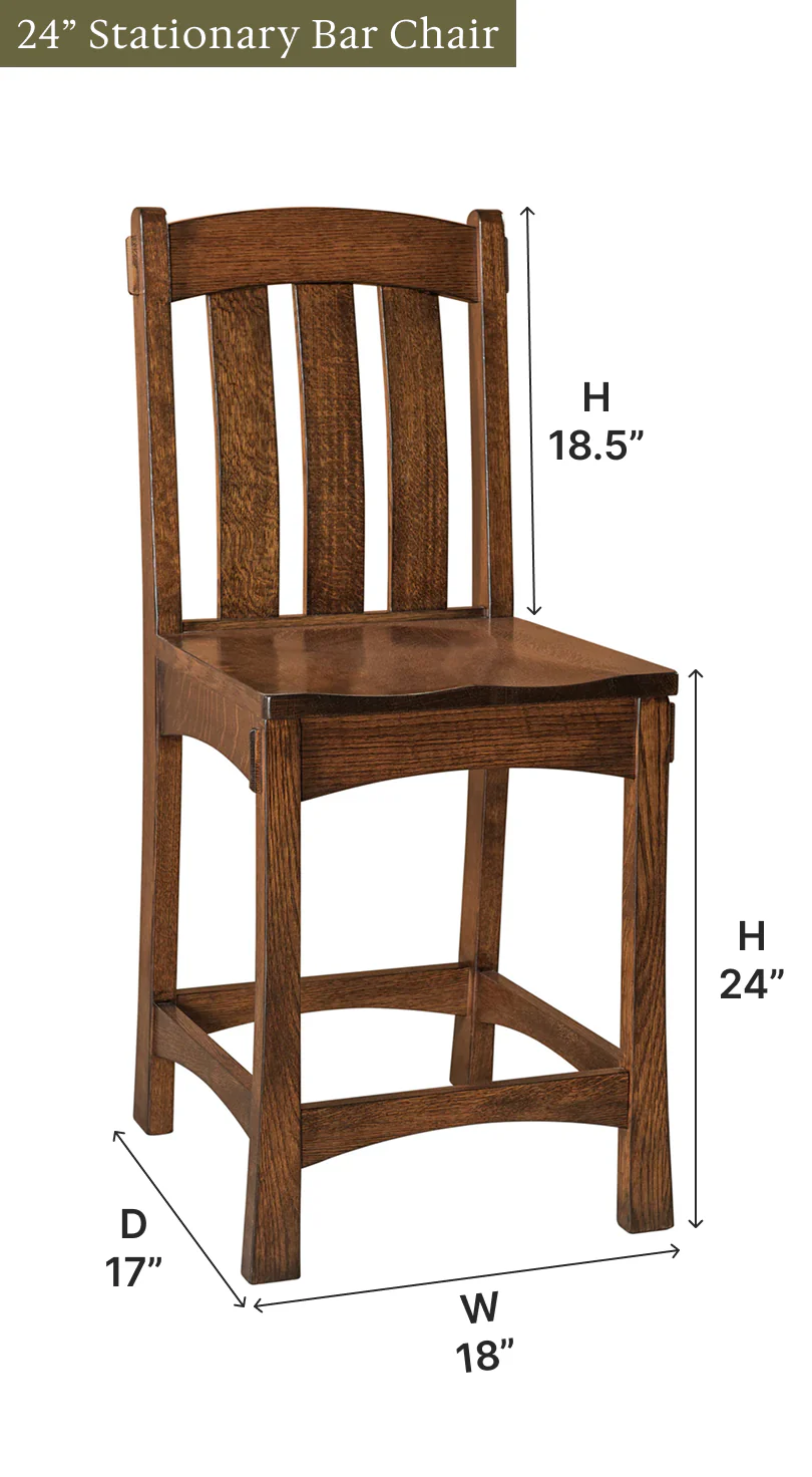 Amish Modesto Stationary Bar Chair