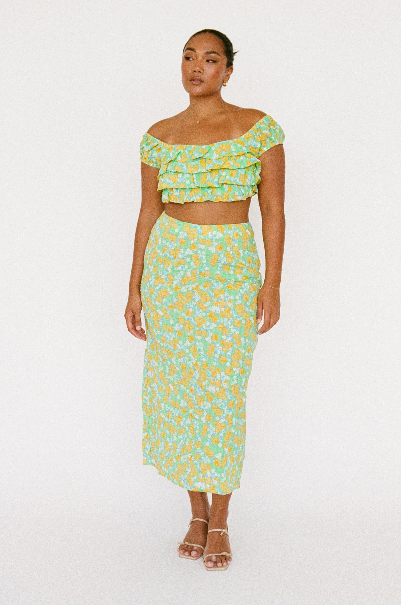 Brielle Midi Skirt - Green