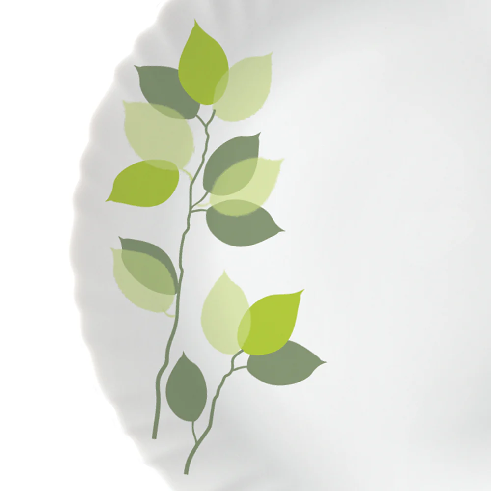 Larah by Borosil Green Leaves 19 pc Dinner Set