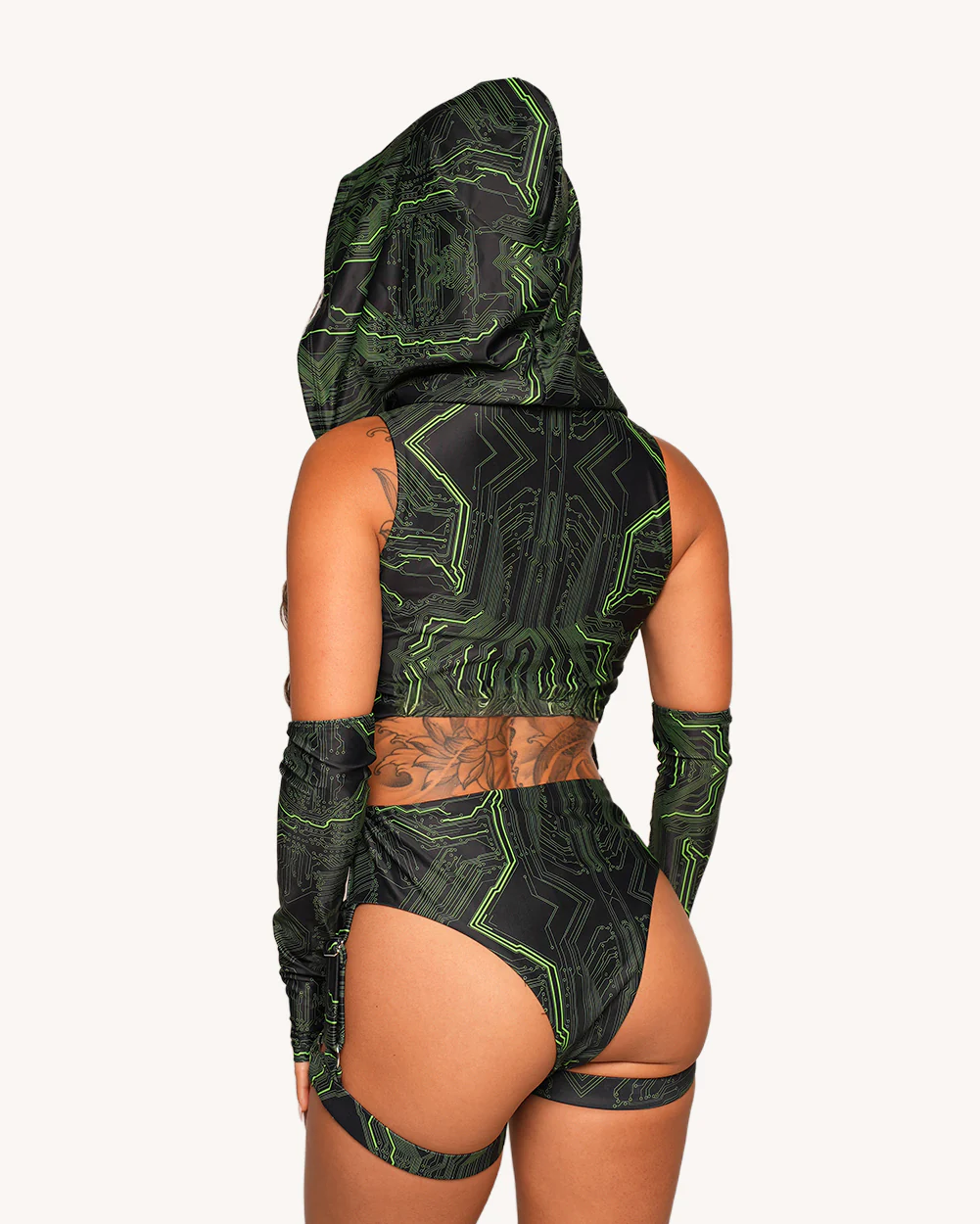 Cyber Matrix Bodysuit with Sleeves