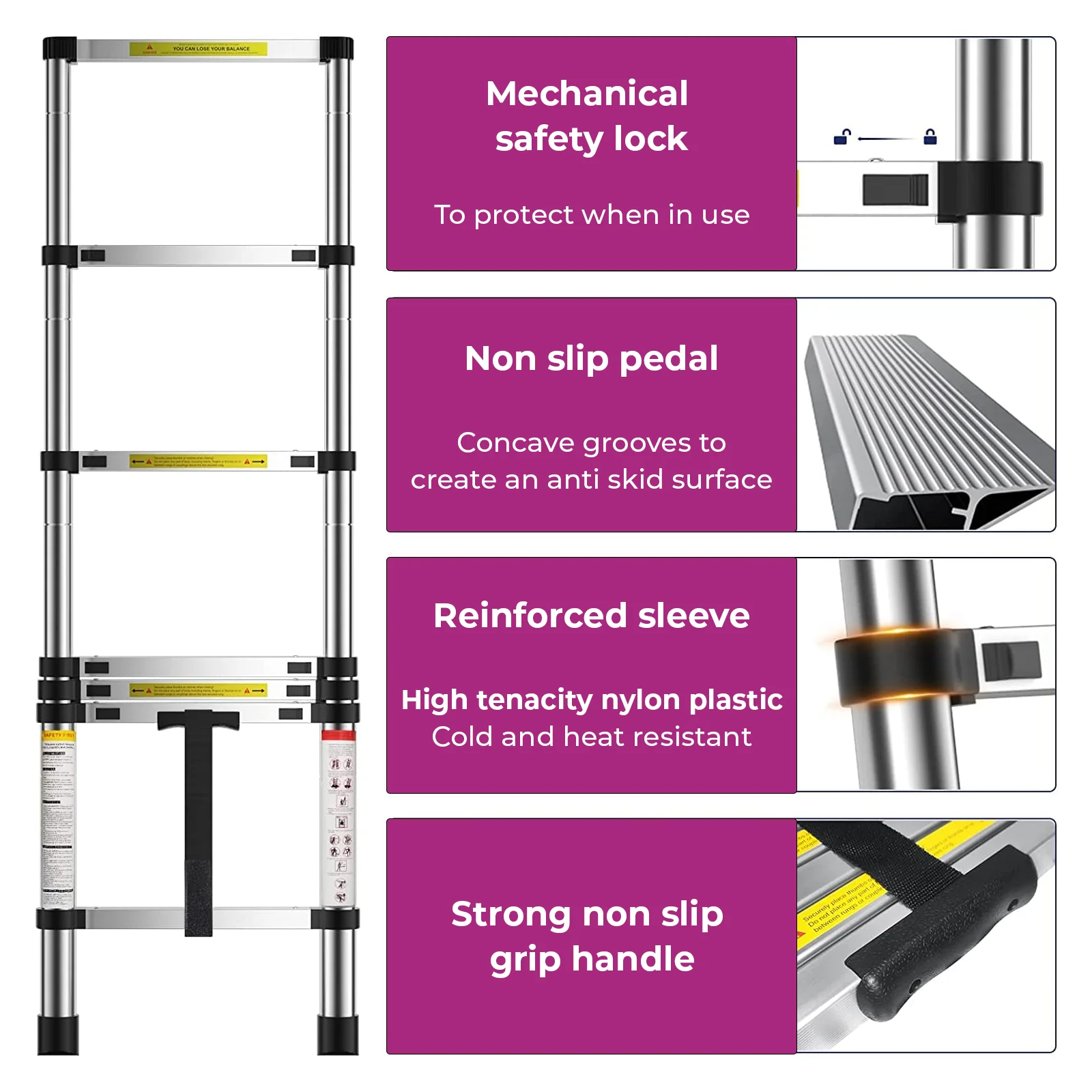 Neo 4.6M Extendable Aluminium Foldable Telescopic Ladder