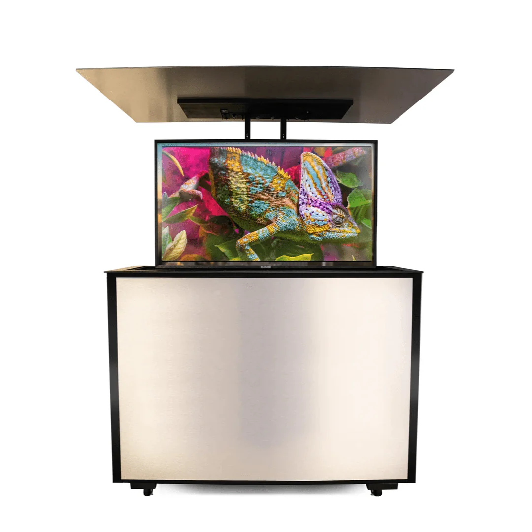 The Solara Steel 70069 Outdoor TV Premium Lift Cabinet for 55-65 Inch TVs