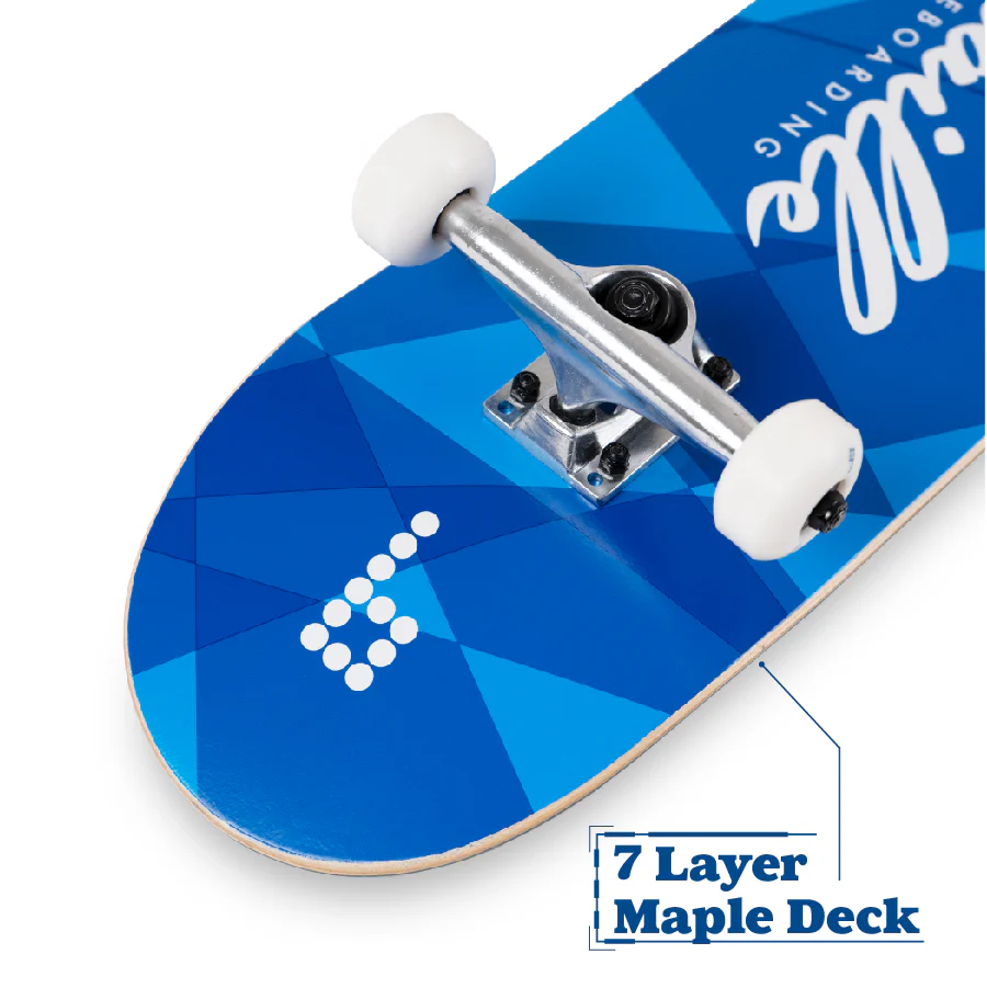 Skateboard with 7-Ply Maple Deck, and Abec-7 Bearings 31 x 7.75 Inches.