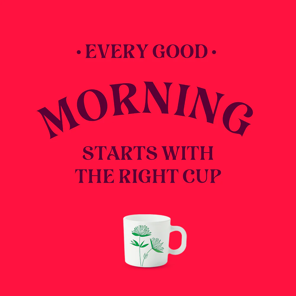 Larah by Borosil Green Lily Mug Set, 100ml x 6