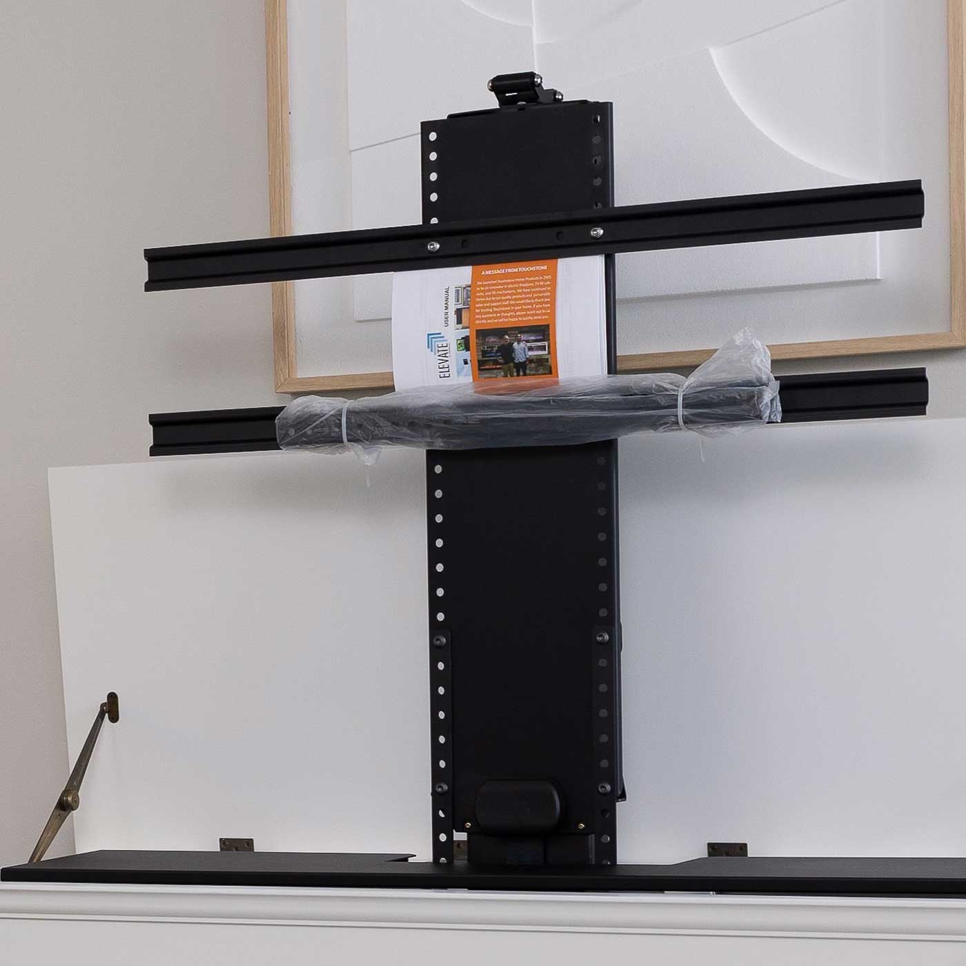 The Elevate 72011 Black Smart TV Lift Cabinet for 50 Inch Flat screen TVs