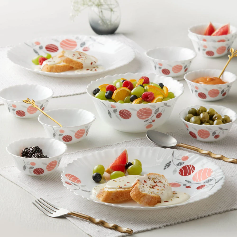Larah by Borosil, Dahlia Dinner Set, 13 pc
