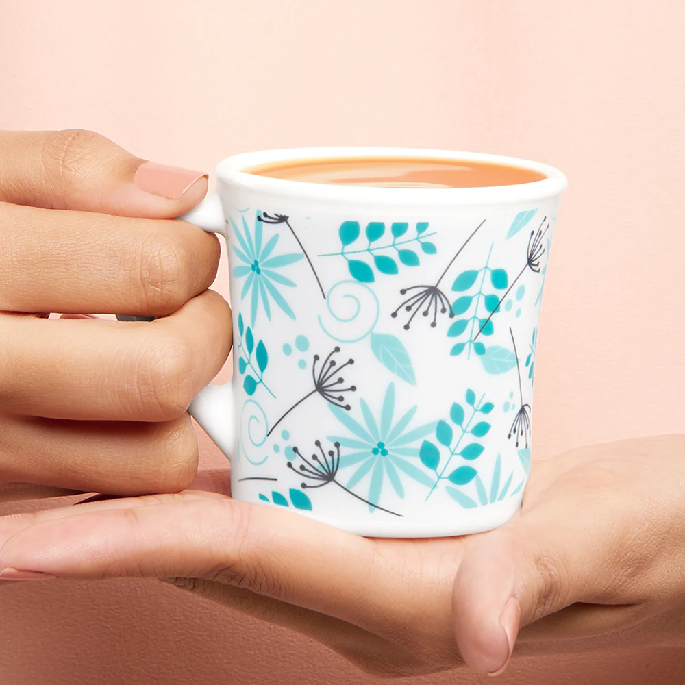 Larah by Borosil Crysta Stardust Mug Set, 100ml x 6