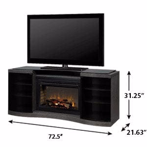 Acton Silver Charcoal Multi-Fire XD Electric Fireplace Entertainment Center w/Logs