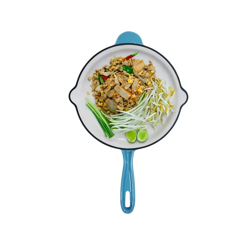 Aqua Enamel Cast Iron Frying Pan Blue