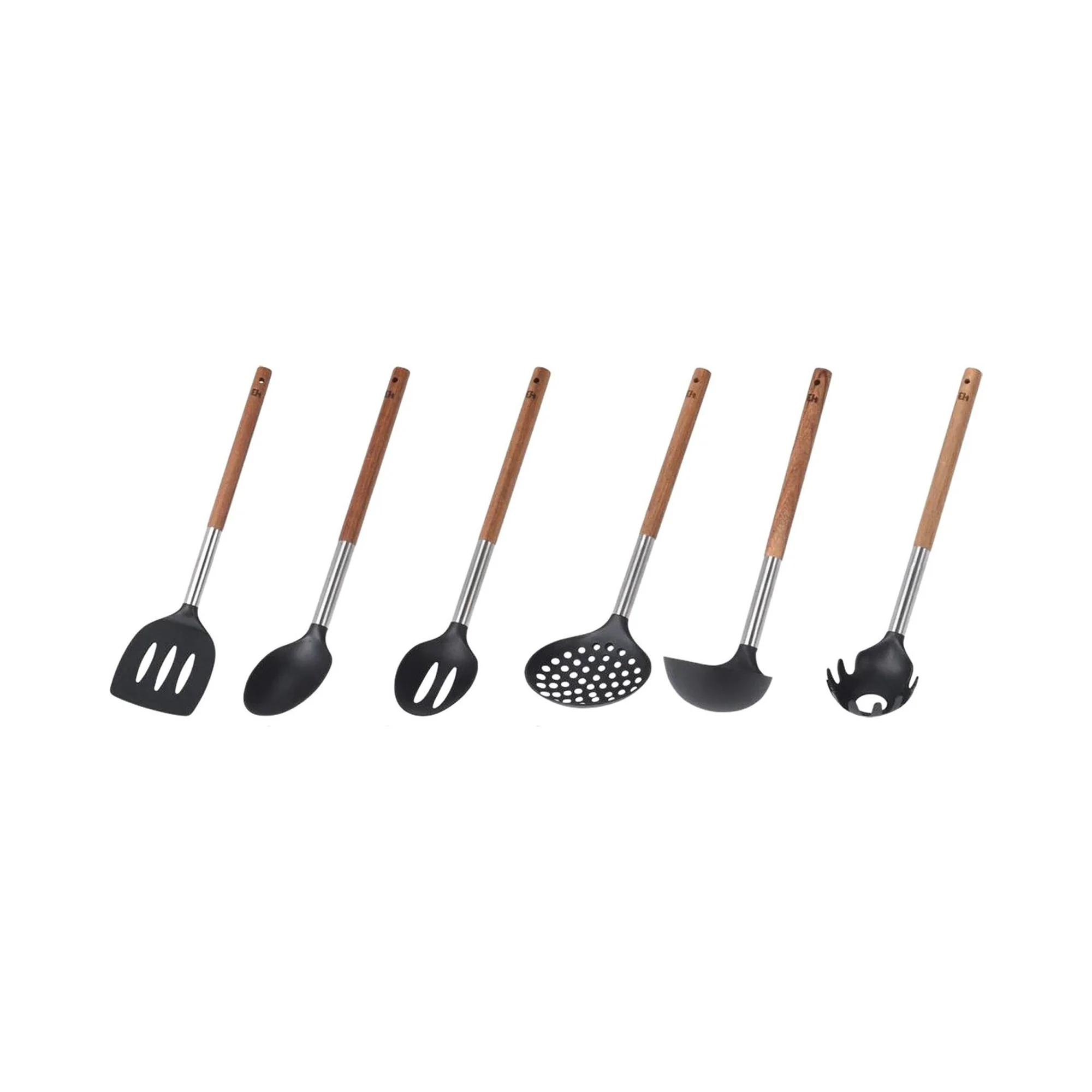 Excellent Houseware 7 Piece Bistro Kitchen Utensil Set Matte Black