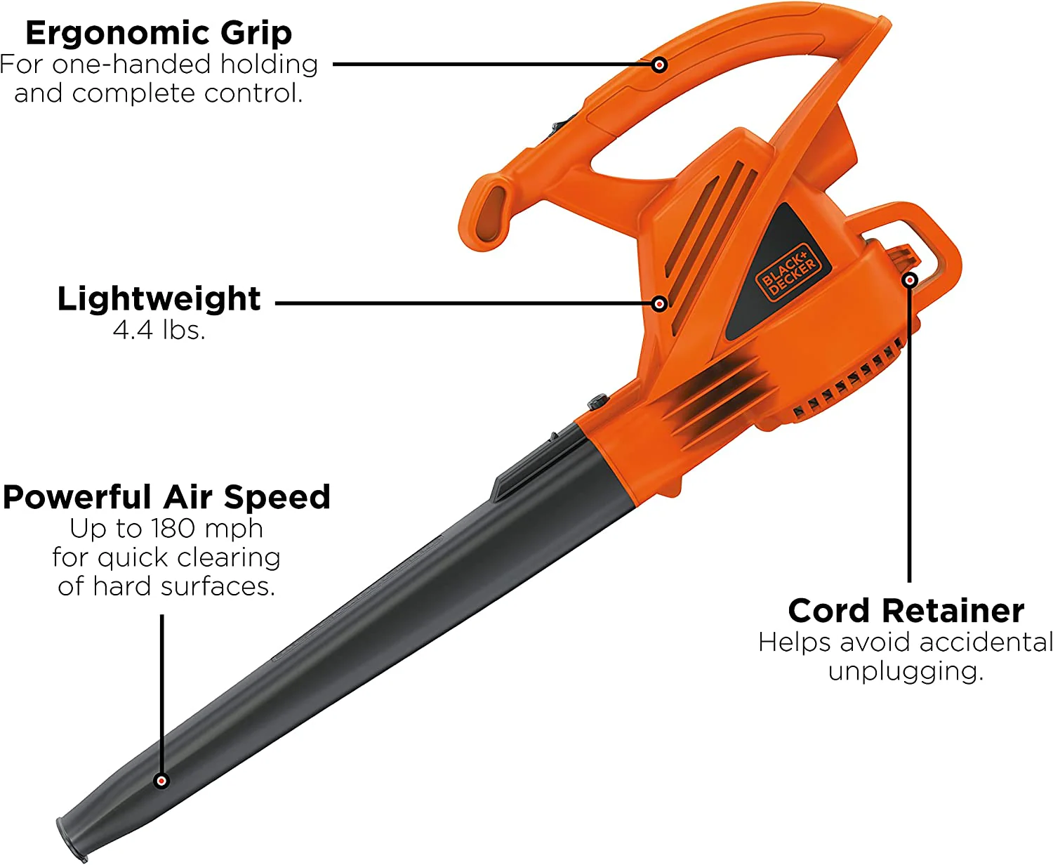 Electric Leaf Blower, 7-Amp
