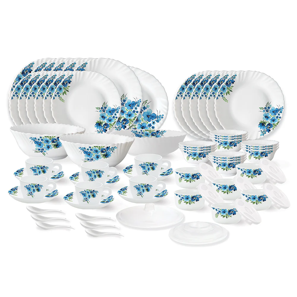 Larah by Borosil Pansy Dinner Set, 66 pc