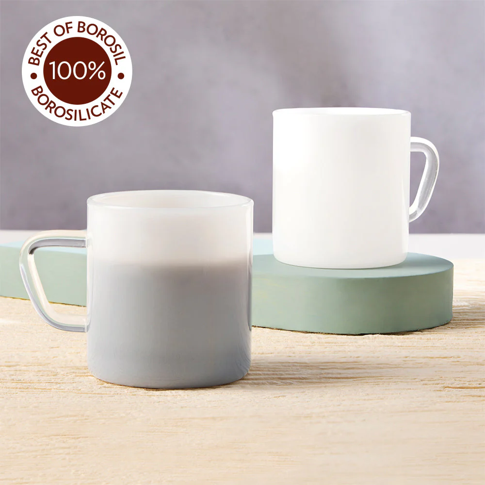 Borosil Vision Jade Mug, Set of 6, 190ml