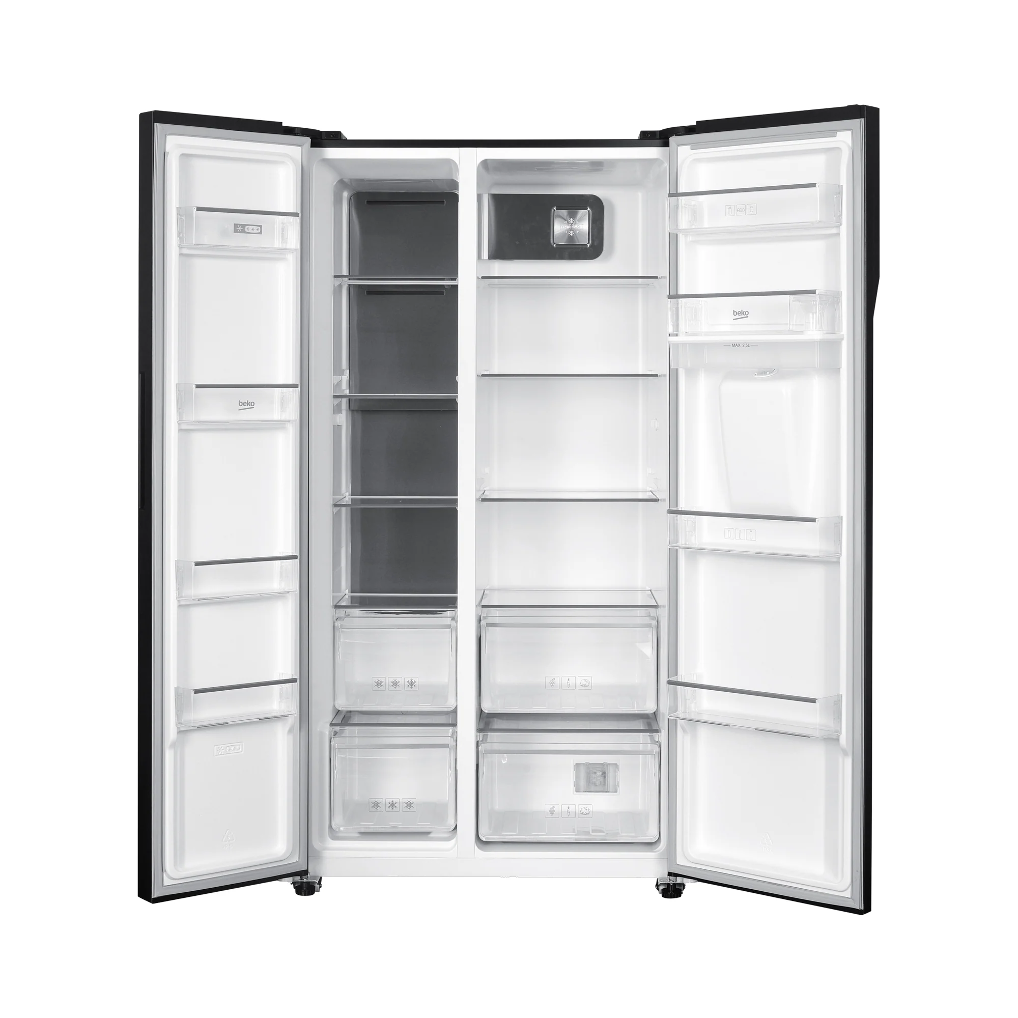 Beko 521L 91cm Side By Side Fridge Dark Inox