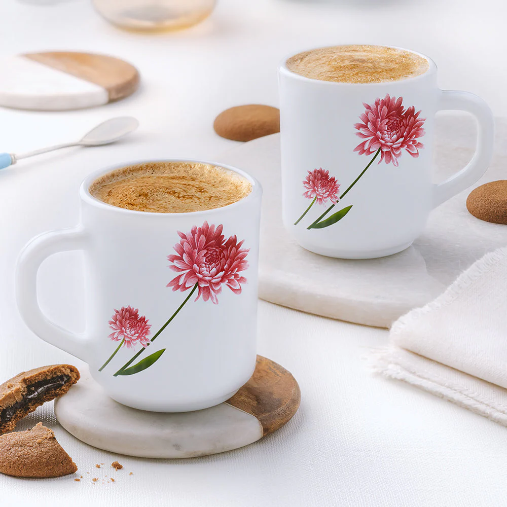 Larah by Borosil Belle Mug Set, 240ml x 2