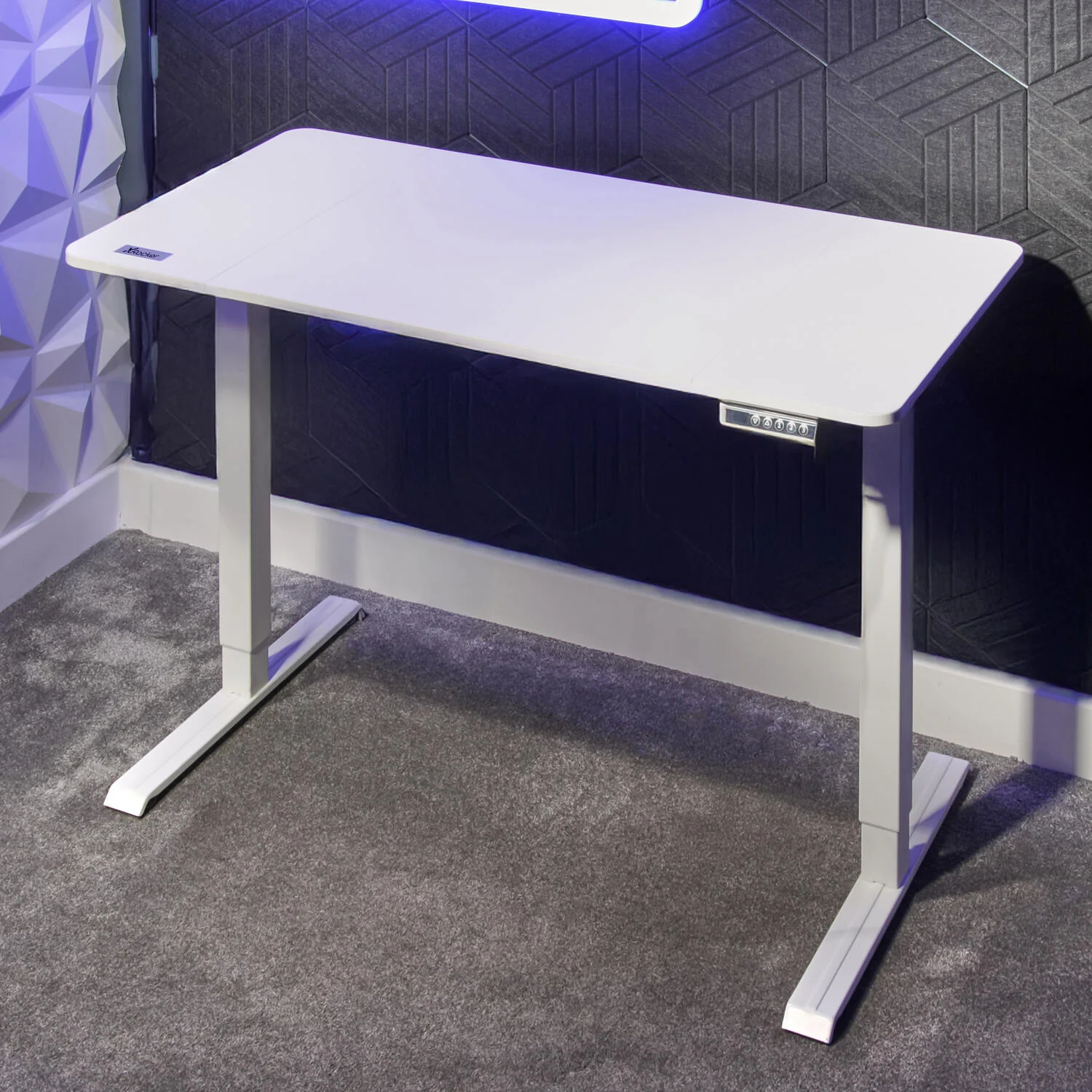 Ascend 120cm Electric Height Adjustable Gaming Desk - White