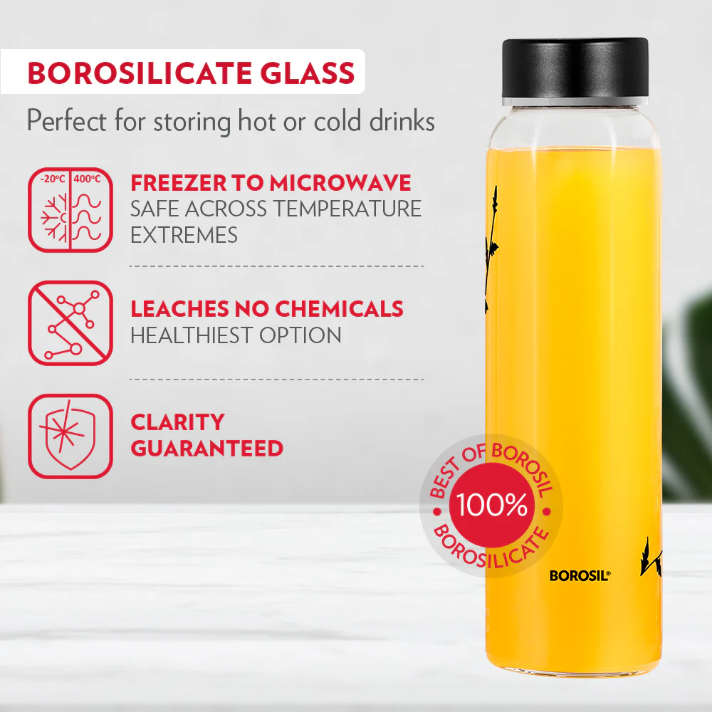 Crysto Black Krip Glass Bottle