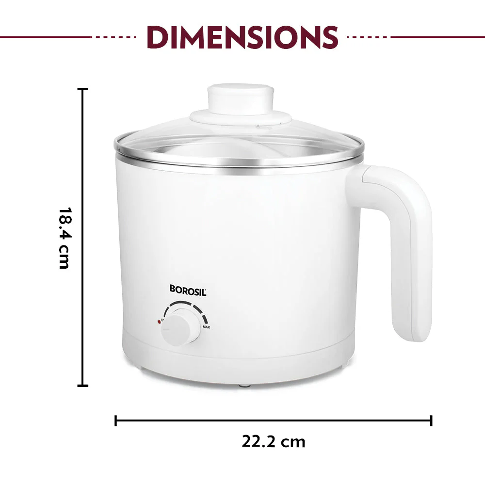 Borosil Cooltouch Multipurpose Kettle, 1.2 L