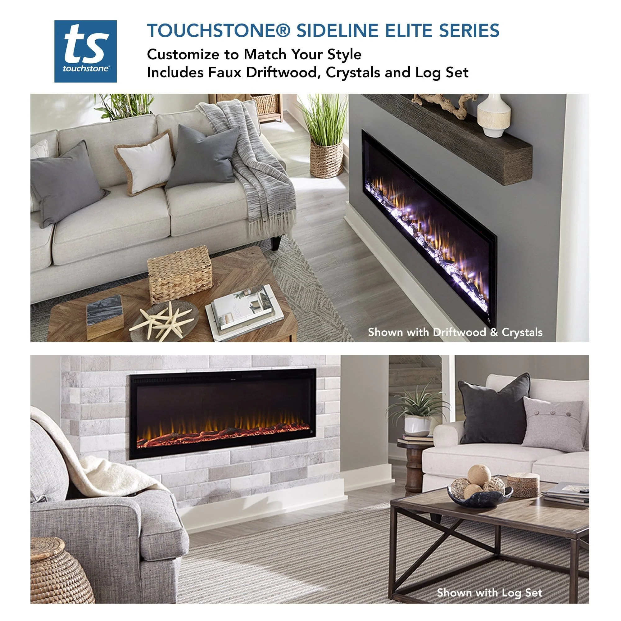Sideline Elite 60 Inch Recessed Smart Electric Fireplace 80037