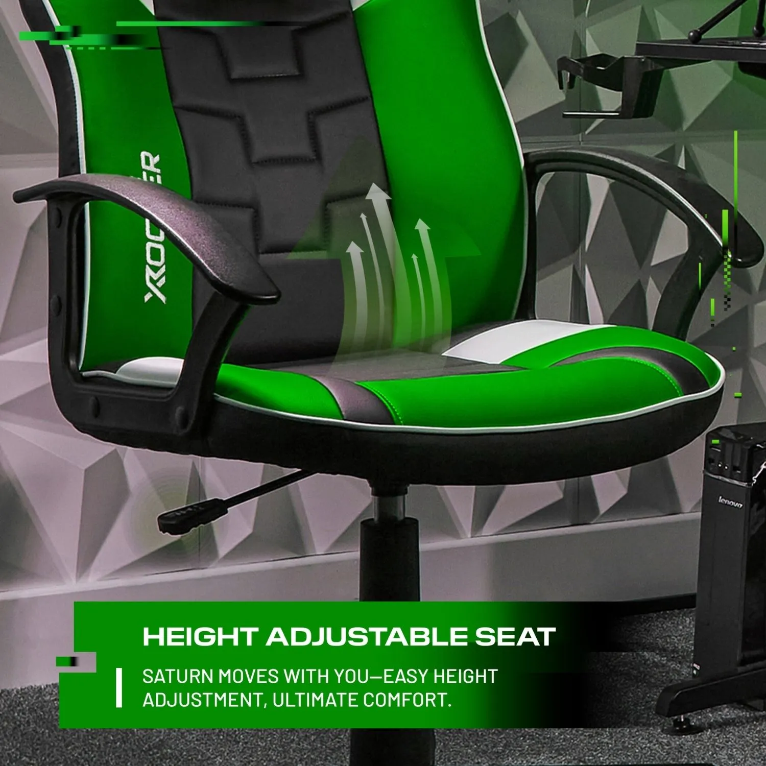 Saturn Ergonomic PC Office Gaming Chair - Green