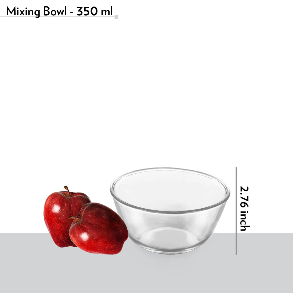 Borosil Basic Mixing Bowl Set of 2, 350ml + 900ml