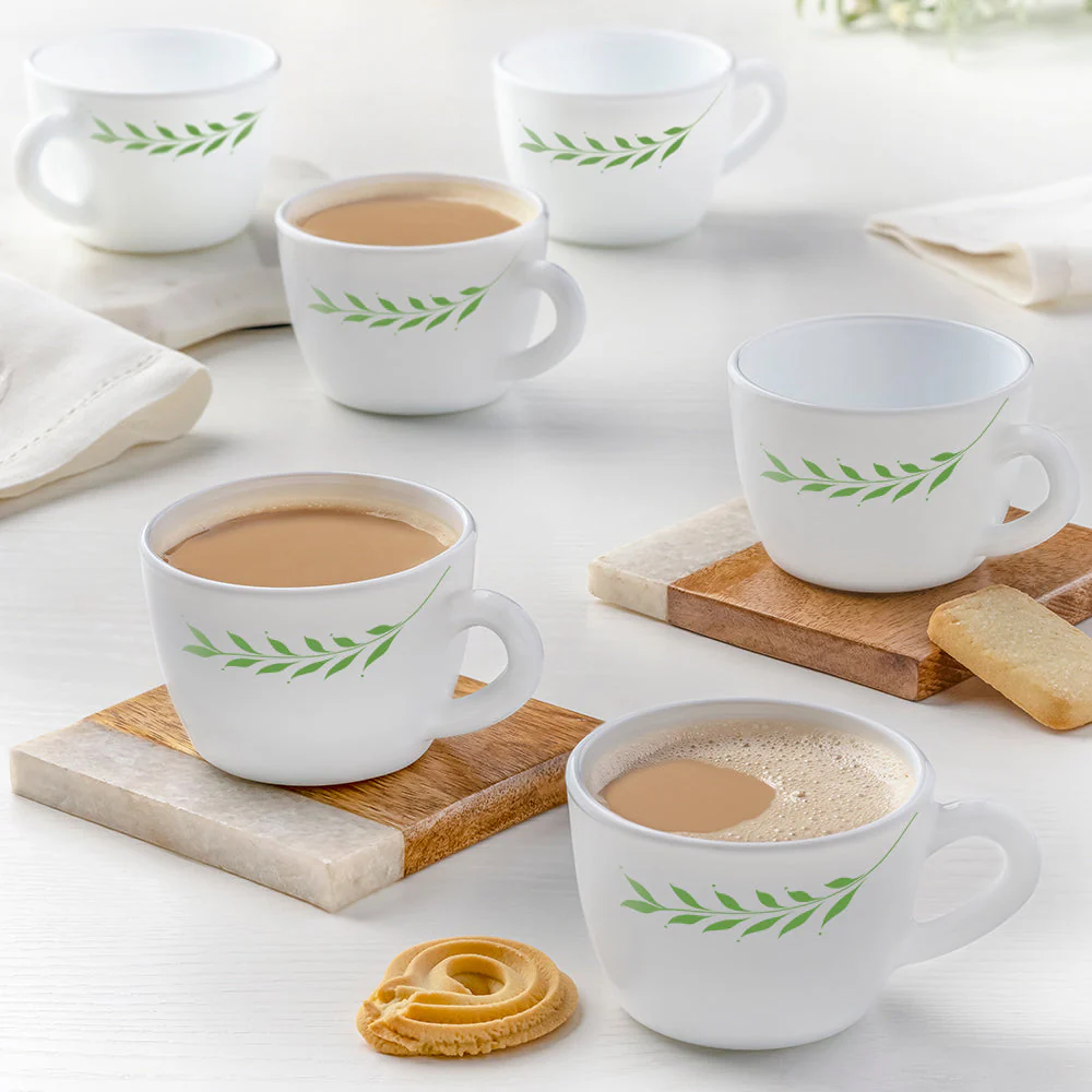 Larah by Borosil Botanica Cup Set, 140ml x 6