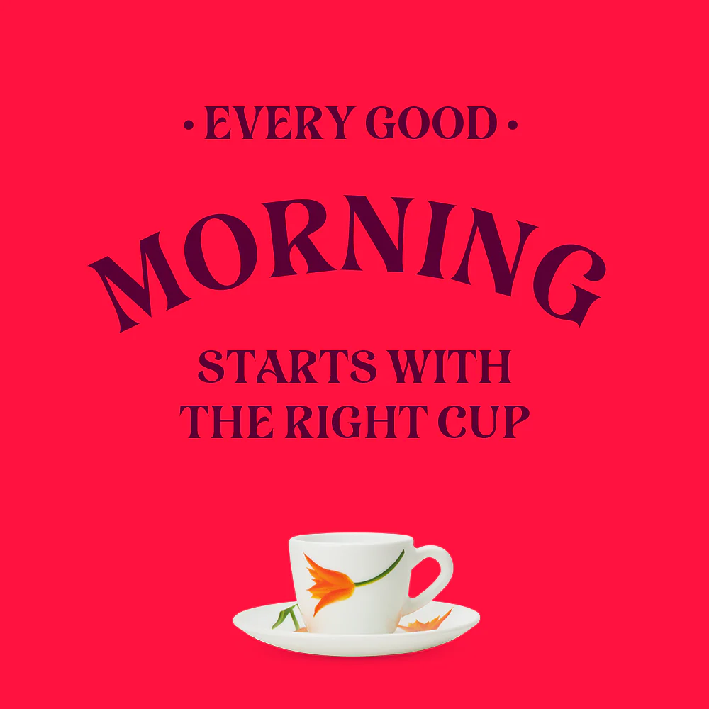 Larah by Borosil Firefly Cup n Saucer Set, 90ml x 12