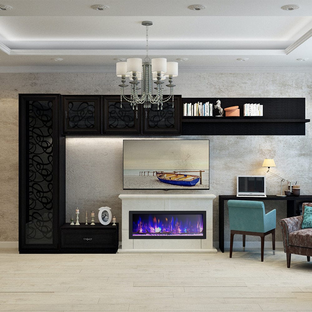 Dynasty 52-in Cascade Linear Electric Fireplace