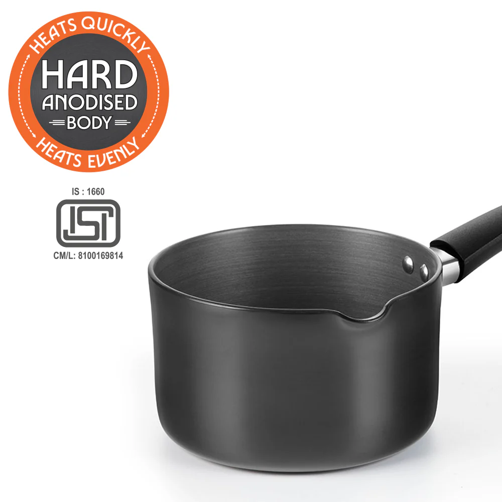 Hard Anodized Induction Base Spout Sauce Pan, 18 cm / 2.5L