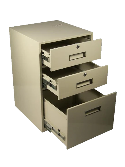 Fenco 606 Goldline Lowboy Pedestal Unit with 2 Locking Box Drawers and 1 Legal Drawer