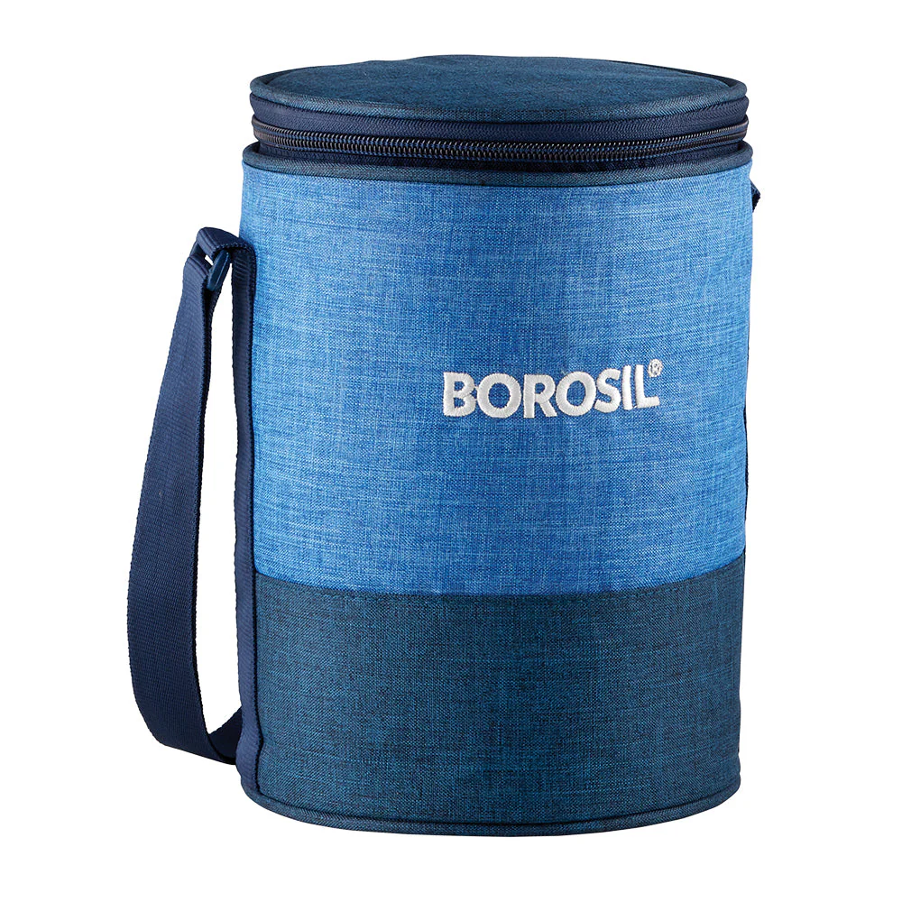 Borosil Prime Glass Lunchbox, Round x 3, 400ml x 3