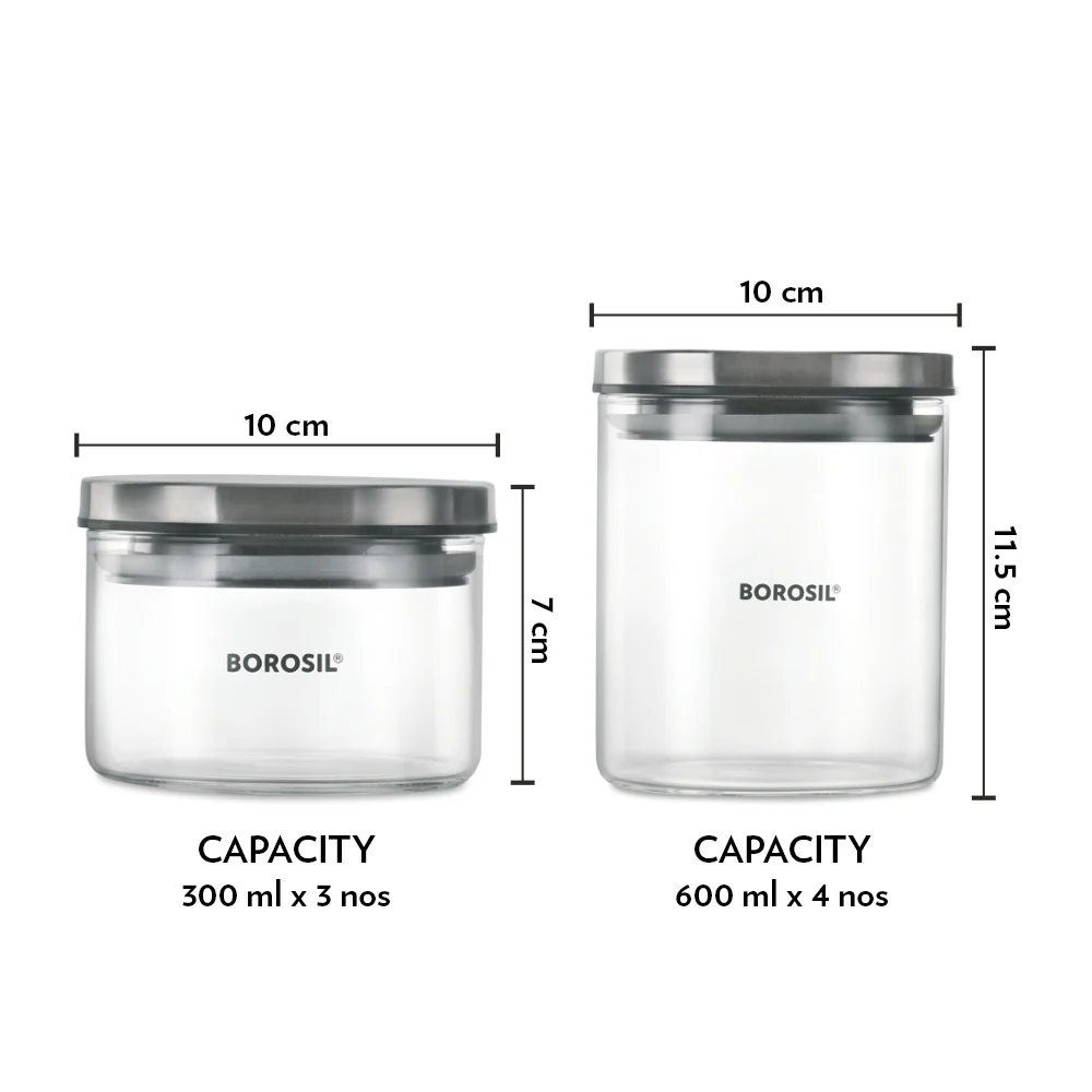 Spin n Store Tray with Classic Glass Jars, SS lid