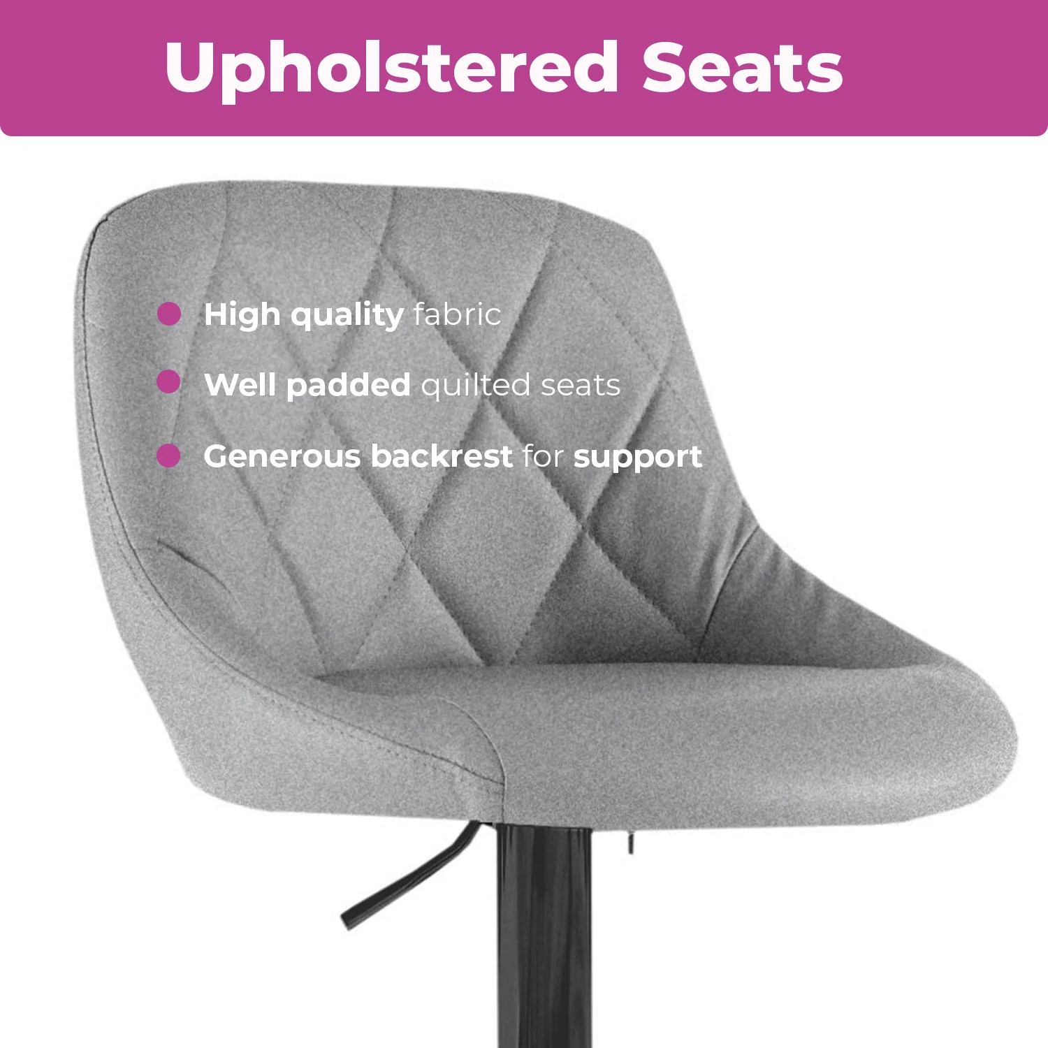 Madrid Grey Fabric Bar Stool