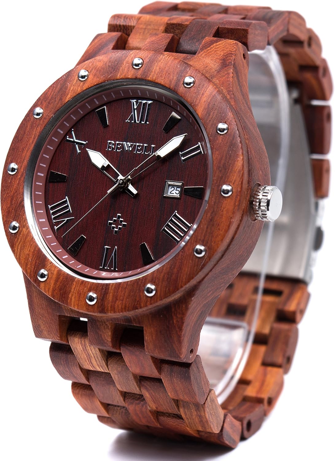 Men's Wooden Watches Handmade Analog Quartz Luminous Wristwatch