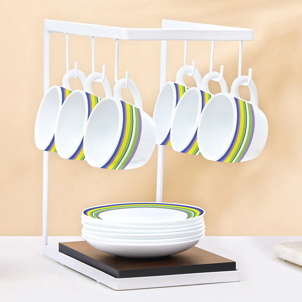 Larah by Borosil Vienna Cup n Saucers Set, 140ml x 12