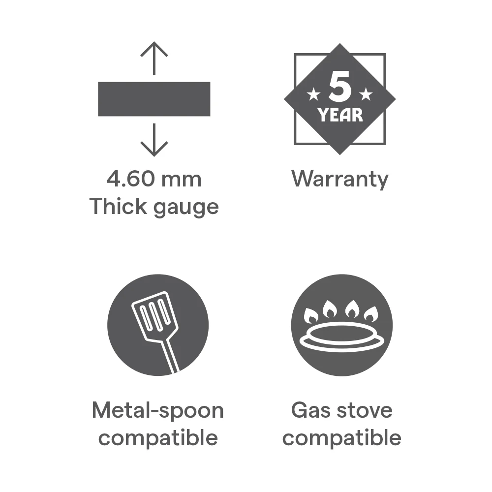 Hard Anodized Induction Base Concave Tawa, 25 cm