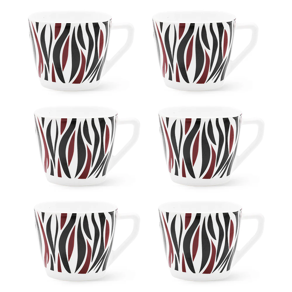 Larah By Borosil Rocky Brown Cup Set, 220ml x 6