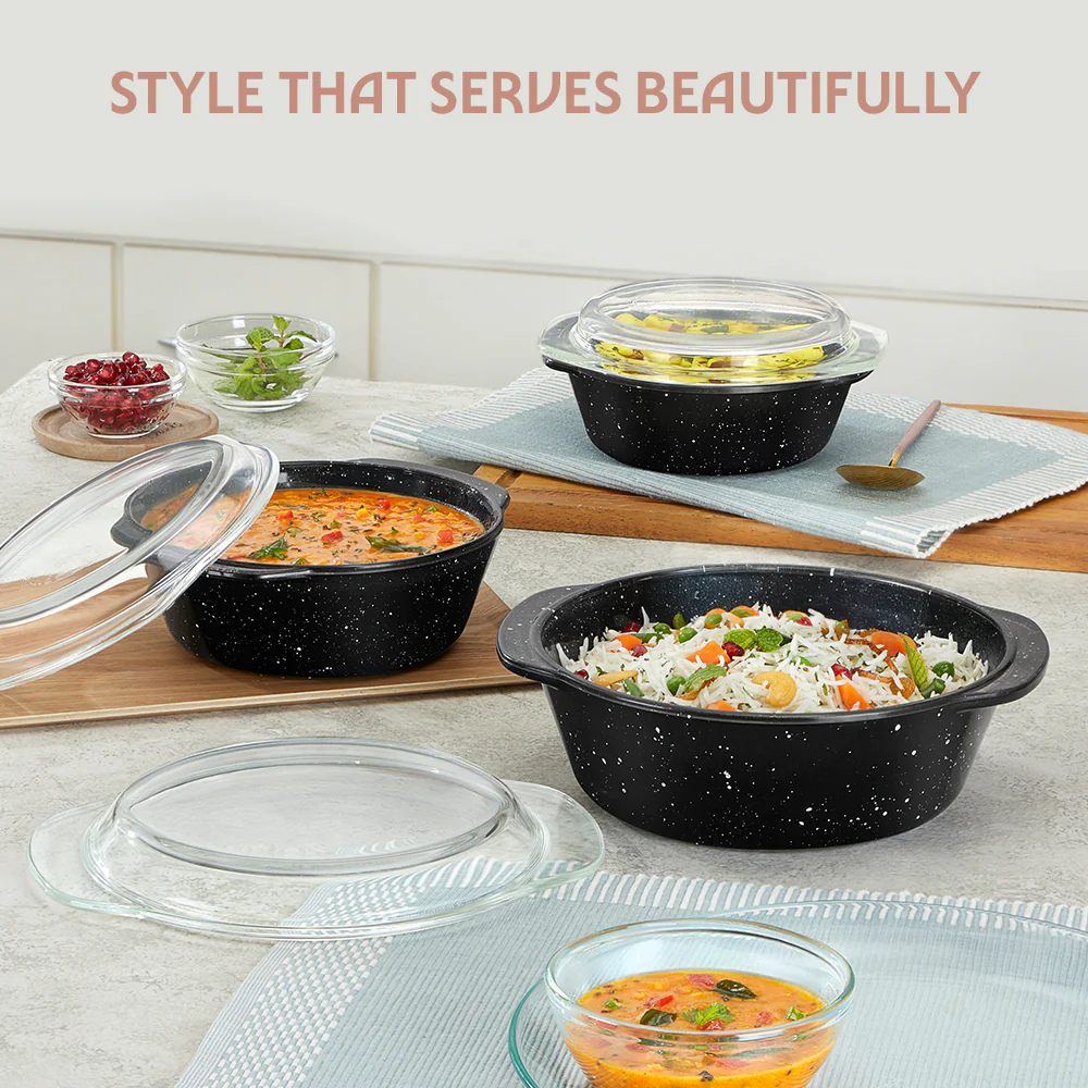 Colors Pebble Black Casserole with Lid