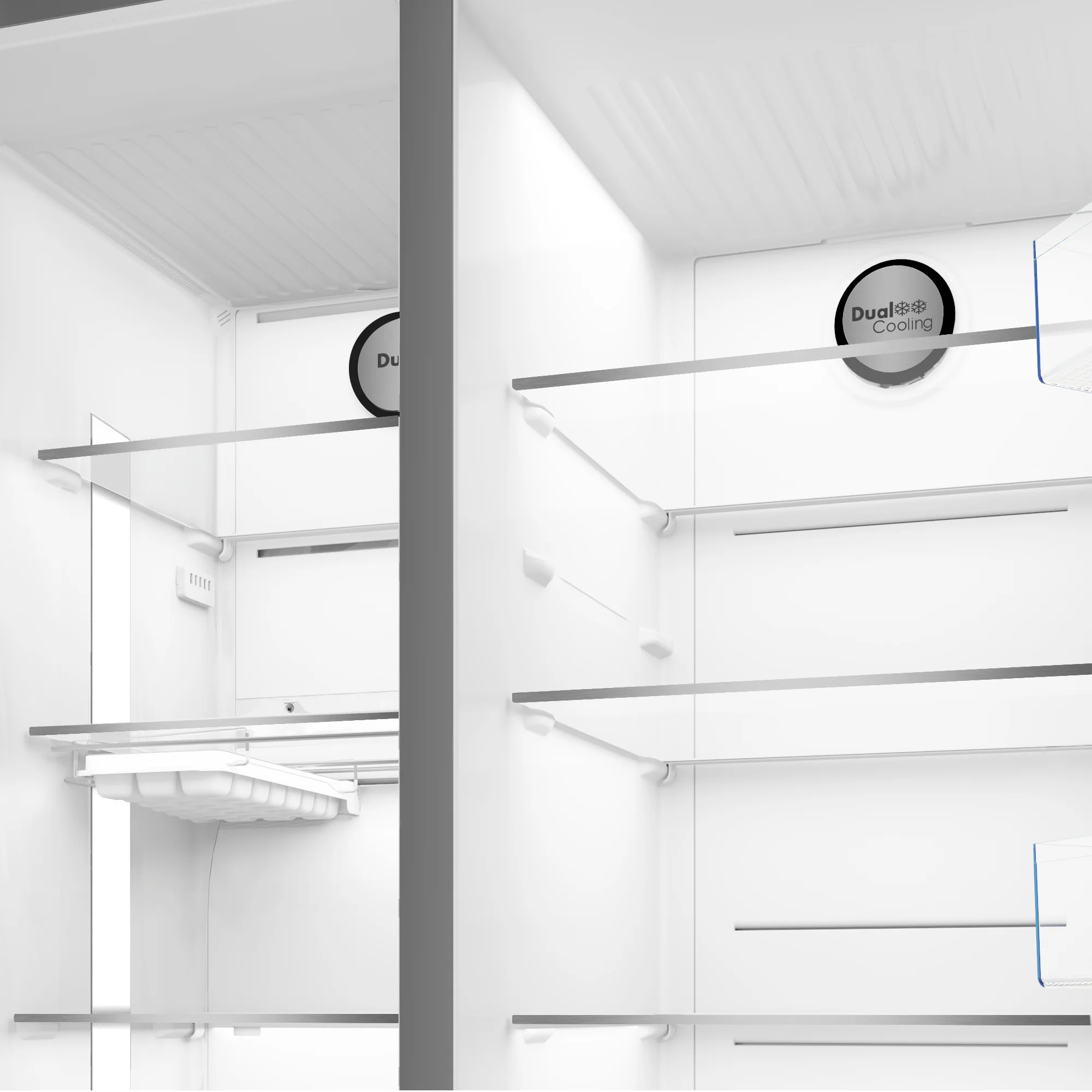 Defy 614lt Naturelight Side by Side Fridge Freezer Metallic