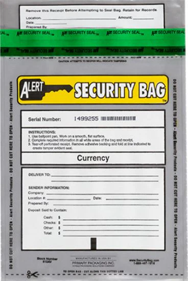 Alert 810AV-250 Bank Deposit Bag Clear 8