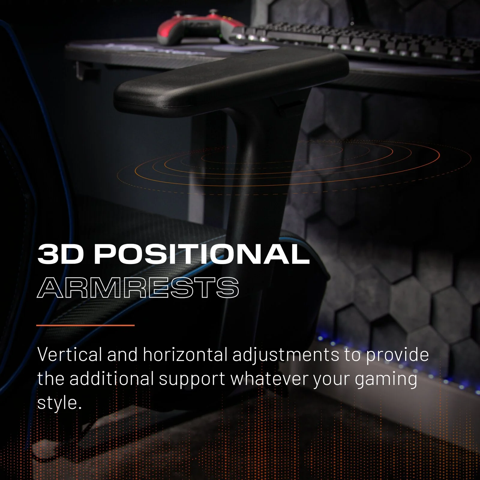 Drogon Ergonomic PC Office Gaming Chair - Black / Blue